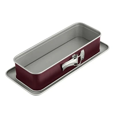 Imagen de Dr. Oetker Molde Desmontable Rectangular para Horno y Repostería, Acero con Revestimiento Antiadherente Especial, Resistente hasta 230 ºC, Color Morado, 30 x 12 7 cm, 1 Unidad