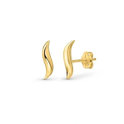 Imagen de Amberta Allure Pendientes Trepadores para Mujer en Oro de 9 Quilates: Oreja Curvados