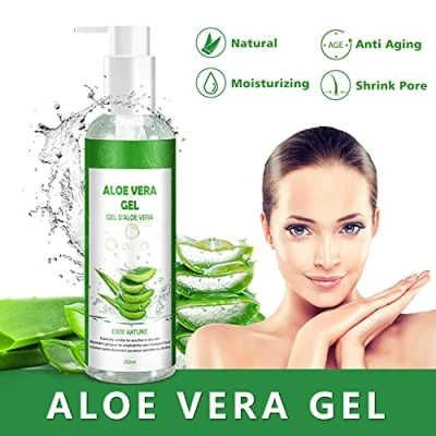 Imagen de Gel de Aloe Vera 100% Puro,250 ML, Crema Natural Hidratante para Cara,Cabello y Cuerpo,Ideal el Acné,Pieles Secas Quemadas Solares,Calmante,Nutritiva Antisensible con Bomba
