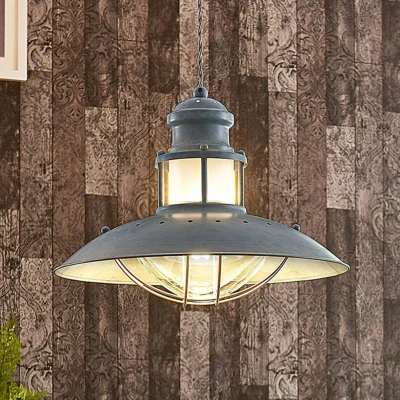 Imagen de Lindby Louisanne lámpara colgante, Ø 35 cm, gris, metal, cristal