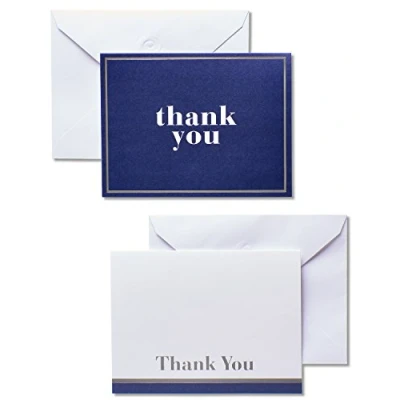 Imagen de American Greetings Tarjetas de agradecimiento con sobres, azul y blanco (50 unidades)