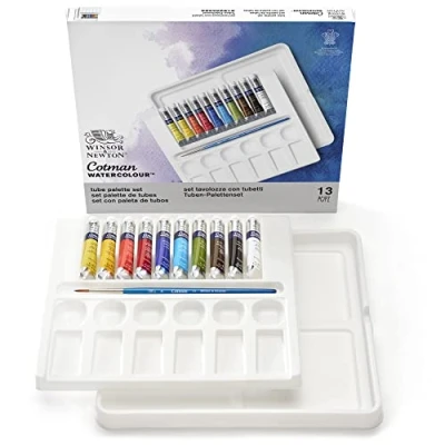 Imagen de Winsor &amp; Newton acuarela Cotman Caja de en tubo set 10 tubos 8 ml, colores surtidos