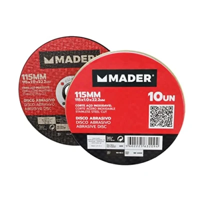Imagen de Disco Abrasivo, Corte Acero Inox, 115mm, 10un MADER® Power Tools 63209