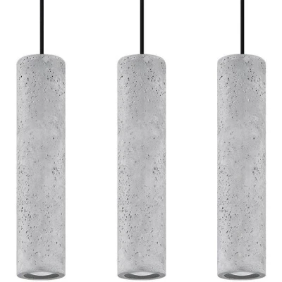 Imagen de SOLLUX lighting Luvo 3L Spotlight Lámpara Colgante De Techo Diseño Minimalista E Industrial Bombilla GU10 Reemplazable, 3 x 40 W Hecho Hormig