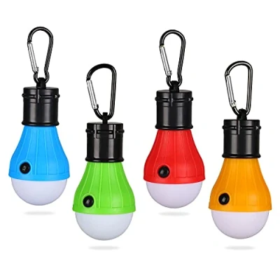Imagen de Yizhet Linterna Camping, 4 Piezas Luz Tienda de Campaña 3 Modos Farol Camping LED Impermeable IP65 con Mosquetón Clip Lampara para Acampada, Senderismo, Emergencia Exterior
