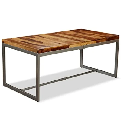 Imagen de vidaXL Mesa Salón Comedor 180 cm Sheesham y Acero Consola Cocina Madera Maciza
