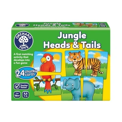 Imagen de Orchard Toys Jungle Heads and Tails Game, Educational 2 in 1 Activity, Memory Age 18 Months, Toy