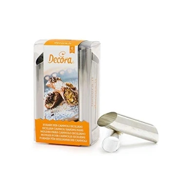 Imagen de DECORA, 0060212 Molde para Cannoli Sicilianos Ø 2 x 12 cm, de Acero Resistente y Anti Desgaste, Diseño Profesional, 6 Piezas