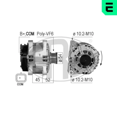 Imagen de ERA 210717 Alternador 14V 150A PEUGEOT: 207 Hatchback, Traveller, Partner I Furgón, CITROËN: Xsara Picasso, Berlingo II, C4 Hatchback
