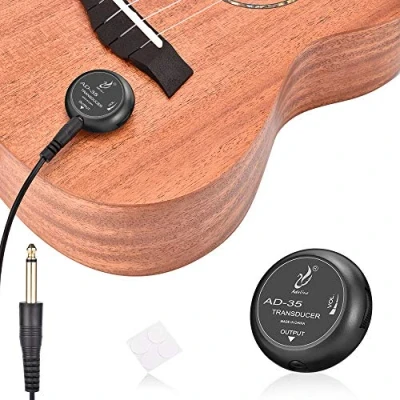 Imagen de OTraki Guitarra Piezo Pickup, Pastillas Fonocaptoras para Instrumentos de Cuerda, Transductor Clásica Ukulele Violín Viola Violonchelo Banjo Contacto Micrófono Pickup/Volumen