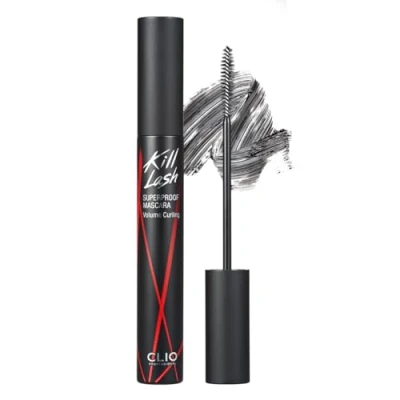 Imagen de Clio Kill Lash Superproof Mascara 02 Volumen rizado para una aplicación densa de larga duración, resistente al agua, a prueba manchas,Negro