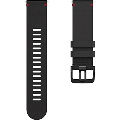 Imagen de Polar Wrist Band 22MM LTHR BLK/Red M/L Correa Intercambiable, Adultos Unisex, Negra y roja