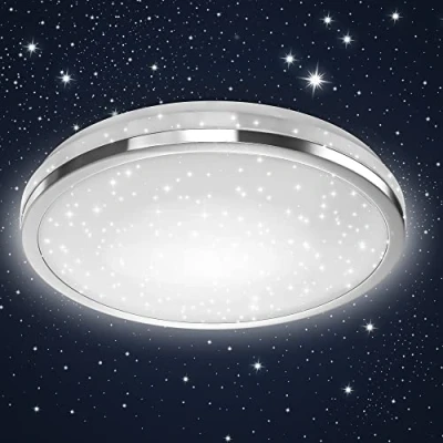 Imagen de B.K.Licht led lámpara de techo con decoración estrellar I 10W cielo estrellado 900lm color luz blanca neutra 4000K plafon Ø219mmm