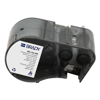 Imagen de Brady Etiquetas de poliéster freezerbondz™ para impresoras BMP51/BMP53/M511 180 adhesivas Negro sobre blanco (44,45 mm (an) x 25,40 (al)) M5 125 490