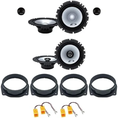Imagen de Kit de 6 altavoces Alpine SXE 1750S + 1725S para Fiat Bravo desde 2007 en adelante con 2 soportes delanteros, traseros y 4 conectores