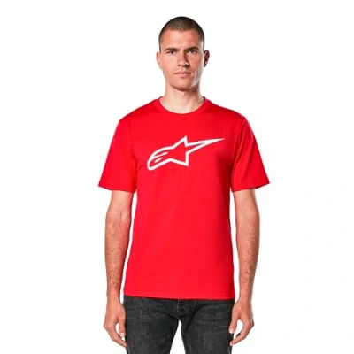 Imagen de Alpinestars Original Logo tee Camiseta de Manga Corta Cuello Redondo, Rojo, L para Hombre