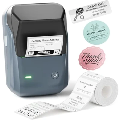 Imagen de NIIMBOT B1 Impresora de Etiquetas con 1 Rollo Cinta Gratis térmica envío para Uso doméstico, Oficina, organizativo y Comercial