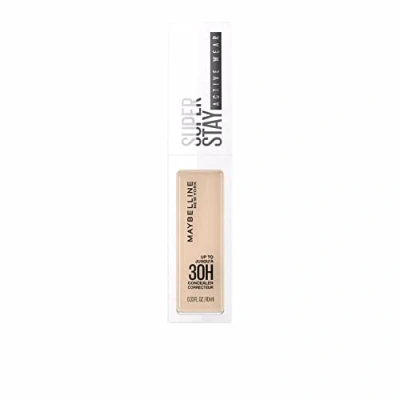 Imagen de MAYBELLINE New York Corrector Superstay Active Wear 30H, Textura ultra ligera, Larga duración, Tono 15 Light, 10 ml (Paquete de 1)