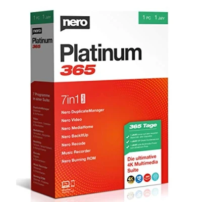 Imagen de Nero Platinum 365 Edición de vídeo Copia seguridad Gestionar y reproducir medios 8K Fotos Música PC Tuning Windows 8/10/11 1