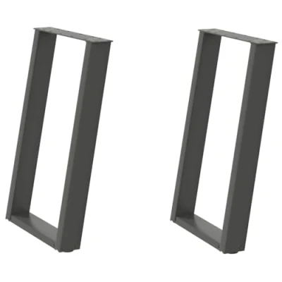 Imagen de vidaXL Patas para mesa comedor forma U 2uds antracita 60x(72 73) cm