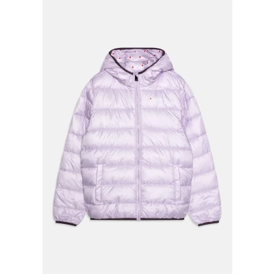 Imagen de Champion Script SHOP Hooded Contrast Small LOGO Unisex Chaqueta de invierno para niños, Talla: 7 8a, Lilac