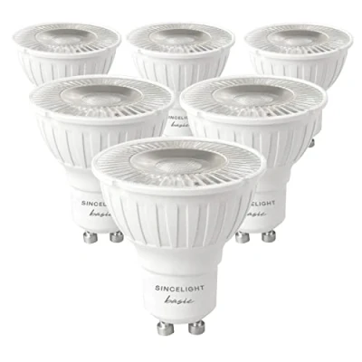 Imagen de SINCELIGHT GU10 Bombilla LED 38 Reflector, 4W, RA≈85, Blanco Cálido 2700K, No regulable, 250 Lúmenes Equivalente a 25W Halógeno, Paquete de 6