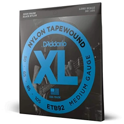 Imagen de D&#039;Addario ETB92 Nylon Tapewound Medium (.050 .105) Electric Bass Guitar Strings