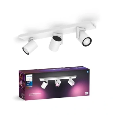 Imagen de Philips Hue White &amp; Color Ambiance Argenta, focos LED regulables para el sistema de iluminación con 16 millones colores, control inteligente la luz mediante voz y app, blanco