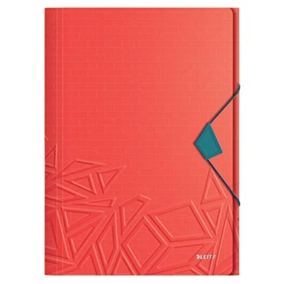 Imagen de Leitz Carpeta de 3 Solapas, Capacidad para 150 Hojas A4, Cierre Elástico, Plástico Flexible, Rojo, gama Urban Chic, 46490020