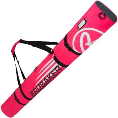 Imagen de BRUBAKER &#039;Carver Champion 2.0&#039; Bolsa Porta Esquís Deporte De Nieve para Transportar Un Par Y Bastones Rosa/Blanco 170 cms.