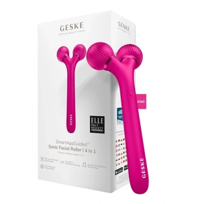 Imagen de GESKE Rodillo facial sónico SmartAppGuided™ 4 en 1 derma dispositivo para la cara profesional Reafirma y define piel del rostro