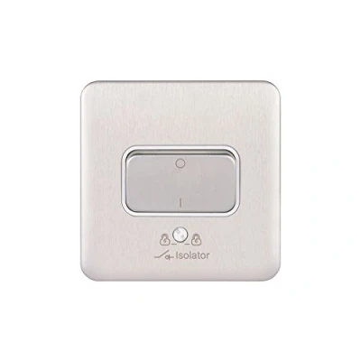 Imagen de Schneider Electric Lisse GGBL1013WSS, interruptor aislador de ventilador único, 3 polos, 10AX, acero inoxidable con inserto blanco