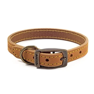 Imagen de Ancol Timberwolf Collar de Piel para Perro, cómodo y Duradero, Color Mostaza, Accesorio Entrenamiento Mascotas, 26 31 cm, Talla 2