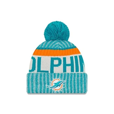 Imagen de New Era Miami Dolphins Beanie NFL Sideline 2017 Turquoise One Size