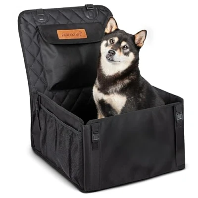 Imagen de Rudelkönig Asiento Perro Coche Resistente al Agua Cesta para Perros pequeños en Negro