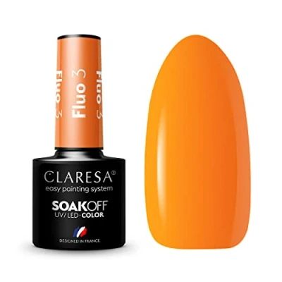 Imagen de 3 esmaltes de uñas UV Fluo 5 ml. Claresa