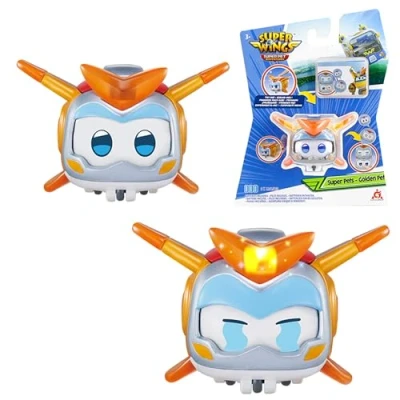Imagen de Super Wings Golden Boy Pet 2 Inch, con expresión Facial conmutable, Efecto Flash, portátil, Juguetes para niños y niñas de 3 4 5 6 7 8 años