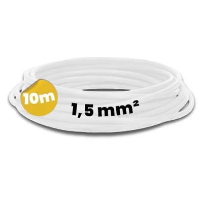 Imagen de Kalitec 10 metros H07V K 1,5 mm² blanco cable flexible I PVC individual mm2 cableado hostil de un solo
