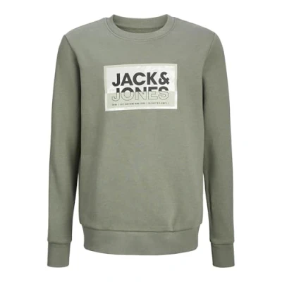 Imagen de JACK &amp; JONES Jcologan Ss24 Print Sweat Crew Neck Mni Sudadera, Verde ágave, 6 años para Niños
