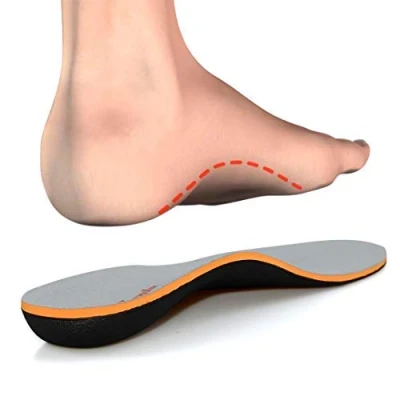 Imagen de PCSsole Plantilla Ortopédica,para Soporte de Arco Pies Planos Pronación Dolor en el Talón Fascitis Plantar,Hombres y Mujeres Gris(28cm)