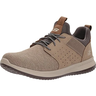 Imagen de Skechers Delson Camben, Zapatillas para Hombre, Taupe Mesh W Synthetic, 46 EU Ancho