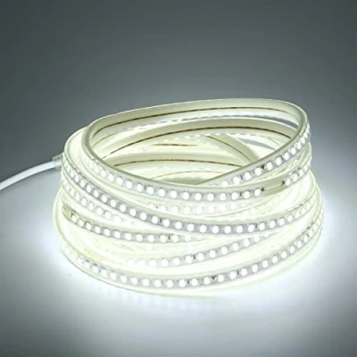 Imagen de pcning 6M Tira LED 220V Exterior IP67 Impermeable, 5730 Luces Tiras Con Enchufe, 6 Metros Flexible Fita Blanco Frío 6000K 120 LED/m (Blanco Frio, 6)