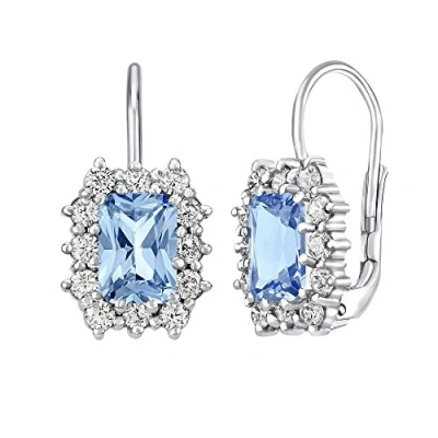 Imagen de SILVEGO SILVEGOB31757bt Pendientes Plata 925 Topacio Azul Rectángulo Sintético