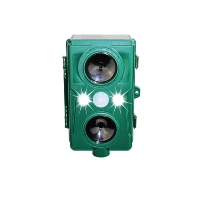 Imagen de Ahuyentador solar aves Ultrasonidos Sensor movimiento Modo continuo Palomas Gorriones Gaviotas Flash opcional