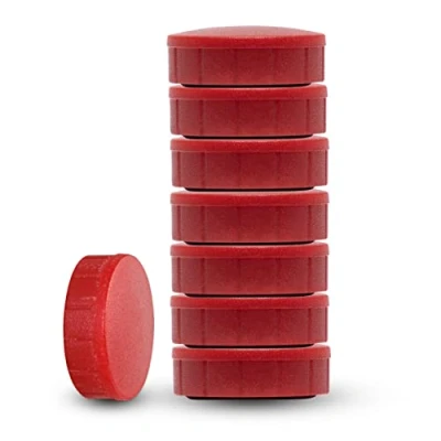 Imagen de MAUL MAULsolid, paquete SB, imanes pequeños e irrompibles para un uso versátil, imán redondo con diseño moderno, diámetro de 20 x 7,5 mm, 8 unidades, color rojo