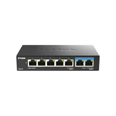 Imagen de Switch D Link DMS 107, Multigigabit, 2 Puertos LAN 2.5 Gigabit, 5p sin gestión, Negro