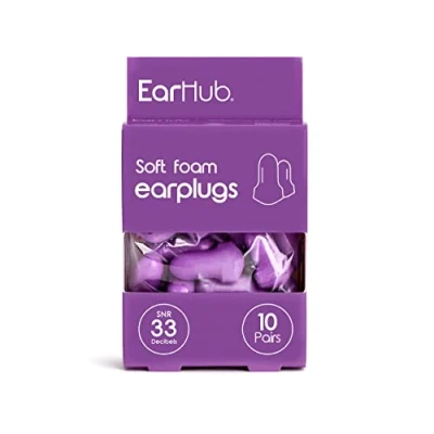 Imagen de EarHub Sleepwell tapones para los oídos de espuma suave, protección auditiva 33 dB, mejor utilizados dormir, también se utilizan viajes, trabajo, estudio y