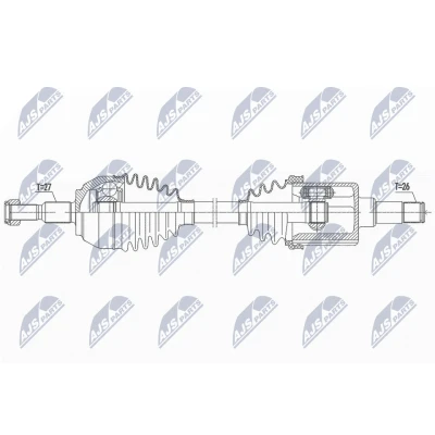 Imagen de NTY NPW FR 117 Árbol de transmisión Eje delantero, izquierda 657 Caja cambios manual, 6 marchas FORD: KUGA 1