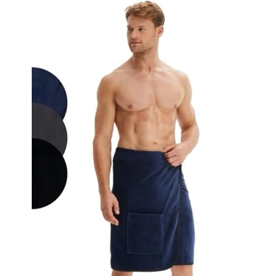 Imagen de Morgenstern Toalla Playa Hombre 100% Algodón Terciopelo Rizo Bolsillo Azul