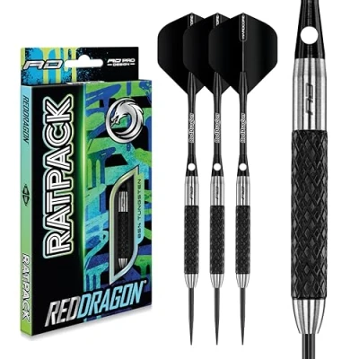 Imagen de RED DRAGON Rat 1: 26g Dardos de Tungsteno Punta Acero con Plumas y Eje